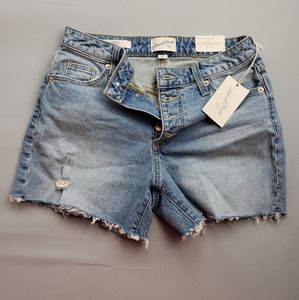 Blue jean button up short shorts universal Thread